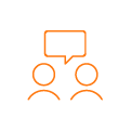 Ícone - Duas pessoas conversando Ícone - Duas pessoas conversando