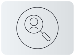 Ícone de lupa destacando uma figura humana, simbolizando busca ou seleção. Ícone de lupa destacando uma figura humana, simbolizando busca ou seleção.
