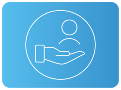 Ícone de uma mão sustentando uma figura humana Ícone de uma mão sustentando uma figura humana