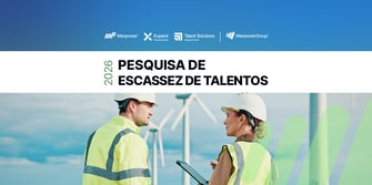 Profissionais em parque eólico, “Escassez de Talentos 2026”.