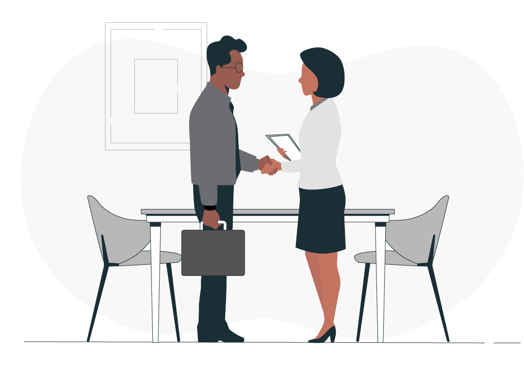 Homem e mulher apertando as mãos em um aperto de negócios, simbolizando acordo Homem e mulher apertando as mãos em um aperto de negócios, simbolizando acordo