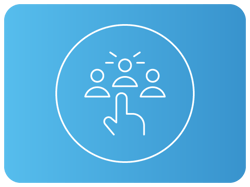 Ícone linear - Mão apontando uma pessoa em um grupo Ícone linear - Mão apontando uma pessoa em um grupo