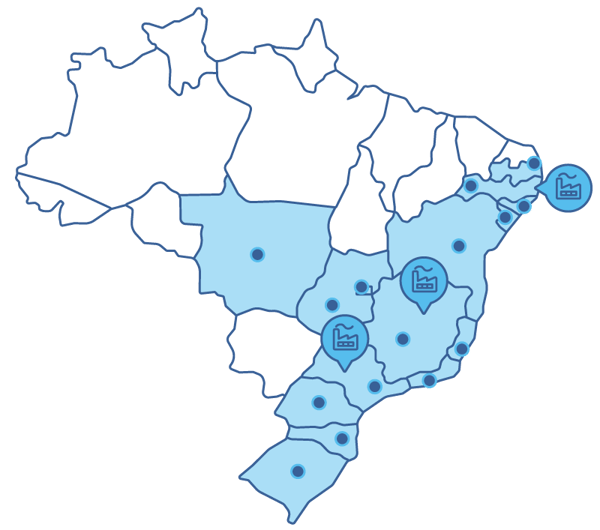 Mapa do Brasil - área de atuação