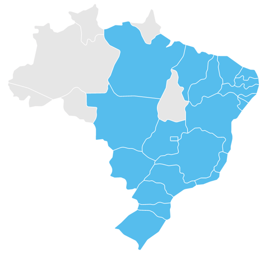Mapa do Brasil - Área de atuação Mapa do Brasil - Área de atuação