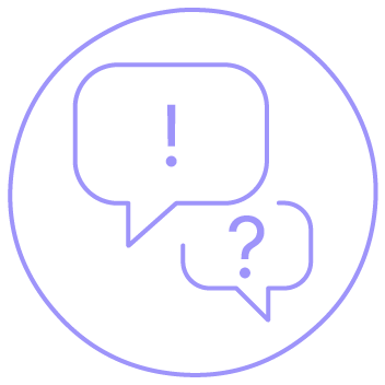 Ícone de balões de diálogo com exclamação e interrogação. Ícone de balões de diálogo com exclamação e interrogação.