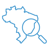 Lupa sobre o mapa do Brasil. Lupa sobre o mapa do Brasil.
