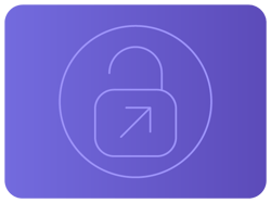 Cadeado aberto com seta apontando para fora. Cadeado aberto com seta apontando para fora.