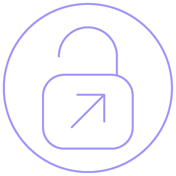 Cadeado aberto com seta apontando para fora. Cadeado aberto com seta apontando para fora.