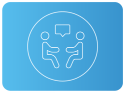 Ícone de duas pessoas conversando frente a frente Ícone de duas pessoas conversando frente a frente