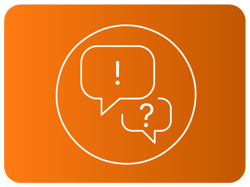 Ícone de balões de diálogo com exclamação e interrogação. Ícone de balões de diálogo com exclamação e interrogação.