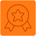 Ícone de medalha representando qualidade ou excelência