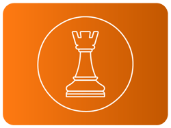 Ícone de torre de xadrez em linha fina dentro de um círculo. Ícone de torre de xadrez em linha fina dentro de um círculo.