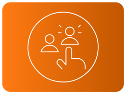 Ícone de seleção de pessoa com uma mão apontando. Ícone de seleção de pessoa com uma mão apontando.