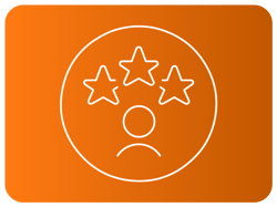 Ícone circular com três estrelas acima de uma figura estilizada. Ícone circular com três estrelas acima de uma figura estilizada.