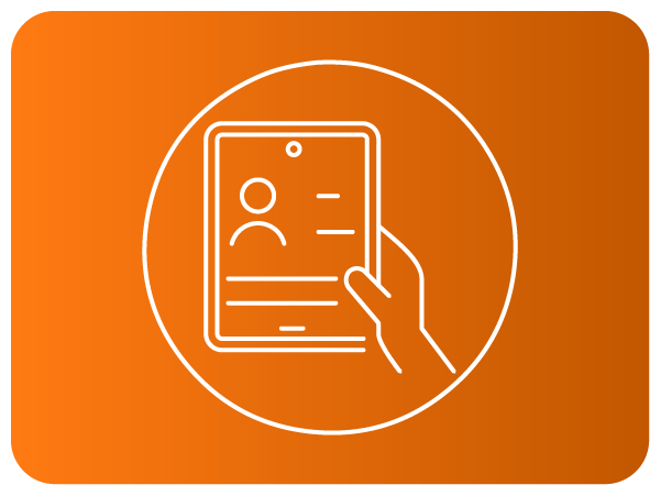 Ícone de currículo em destaque, representando análise de perfil e recrutamento.