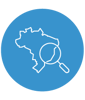  Uma lupa destacando uma região no mapa do Brasil