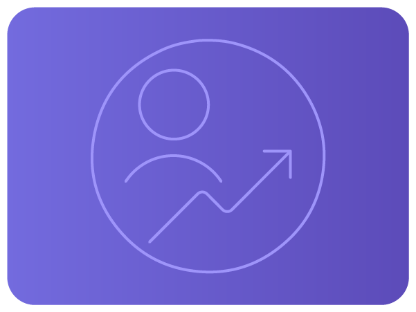 Ícone de usuário com seta indicando crescimento. Ícone de usuário com seta indicando crescimento.