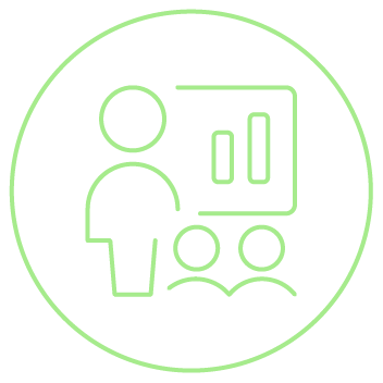 Ícone de apresentação com gráfico e pessoas. Ícone de apresentação com gráfico e pessoas.