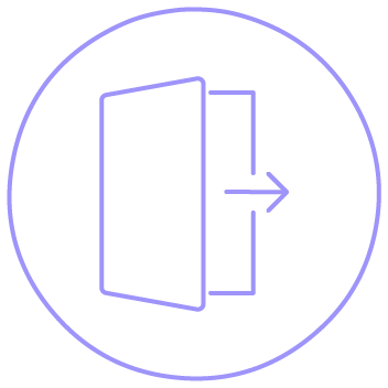 Ícone de porta com seta indicando saída.