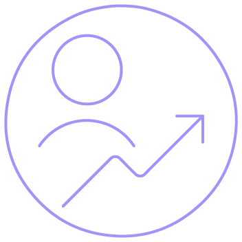 Ícone de usuário com seta indicando crescimento. Ícone de usuário com seta indicando crescimento.