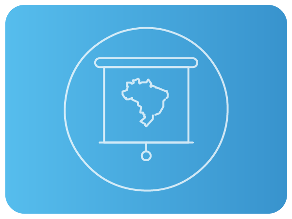 Ícone de mapa do Brasil em tela de apresentação. Ícone de mapa do Brasil em tela de apresentação.