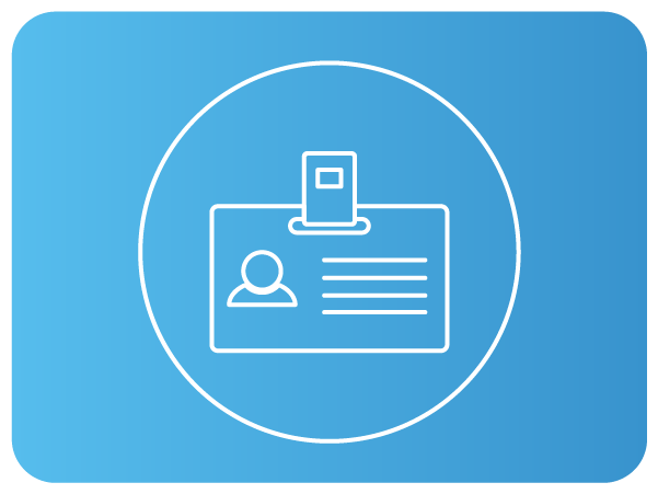 Ícone de crachá de identificação em estilo minimalista. Ícone de crachá de identificação em estilo minimalista.