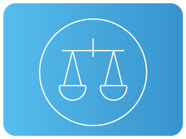 Ícone minimalista de balança da justiça. Ícone minimalista de balança da justiça.