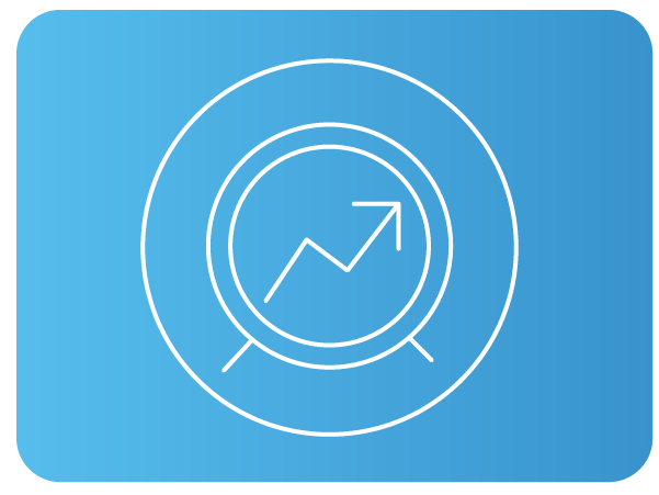 Alvo circular com gráfico em linha ascendente no centro. Alvo circular com gráfico em linha ascendente no centro.