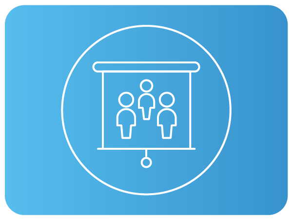 Ícone de apresentação com grupo de pessoas, simbolizando treinamento ou equipe. Ícone de apresentação com grupo de pessoas, simbolizando treinamento ou equipe.