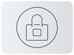 Ícone de cadeado em linha fina dentro de um círculo. Ícone de cadeado em linha fina dentro de um círculo.
