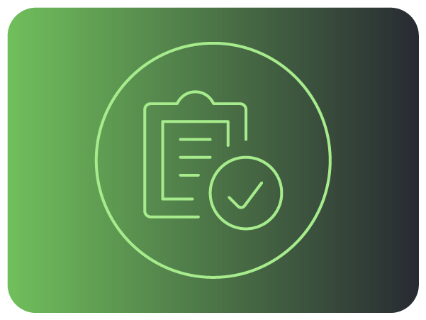Ícone verde de clipboard com check, representando validação, aprovação ou conformidade. Ícone verde de clipboard com check, representando validação, aprovação ou conformidade.