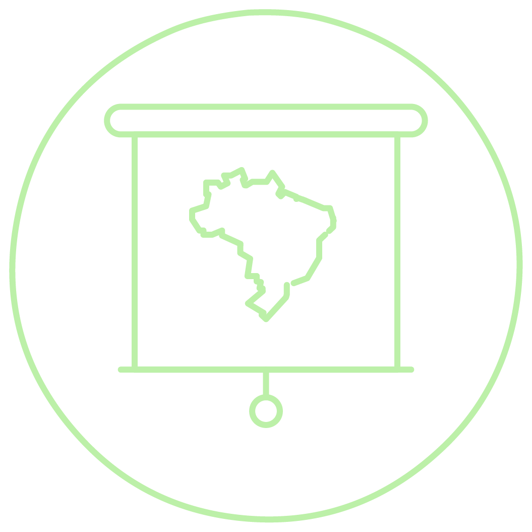 Quadro com mapa do Brasil, representando estratégias de headhunting de TI para multinacionais no país.