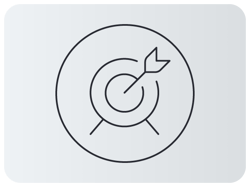 Ícone circular com uma flecha no alvo Ícone circular com uma flecha no alvo