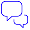 Ícone de balões de conversa, representando comunicação e colaboração. Ícone de balões de conversa, representando comunicação e colaboração.