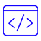Ícone de janela com código, representando desenvolvimento e programação. Ícone de janela com código, representando desenvolvimento e programação.