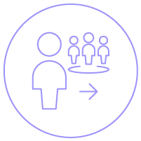 Ícone linear mostrando grupo de profissionais