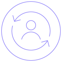 Ícone circular - setas circulando pessoa Ícone circular - setas circulando pessoa