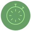 Ícone verde com cronômetro simples. Ícone verde com cronômetro simples.